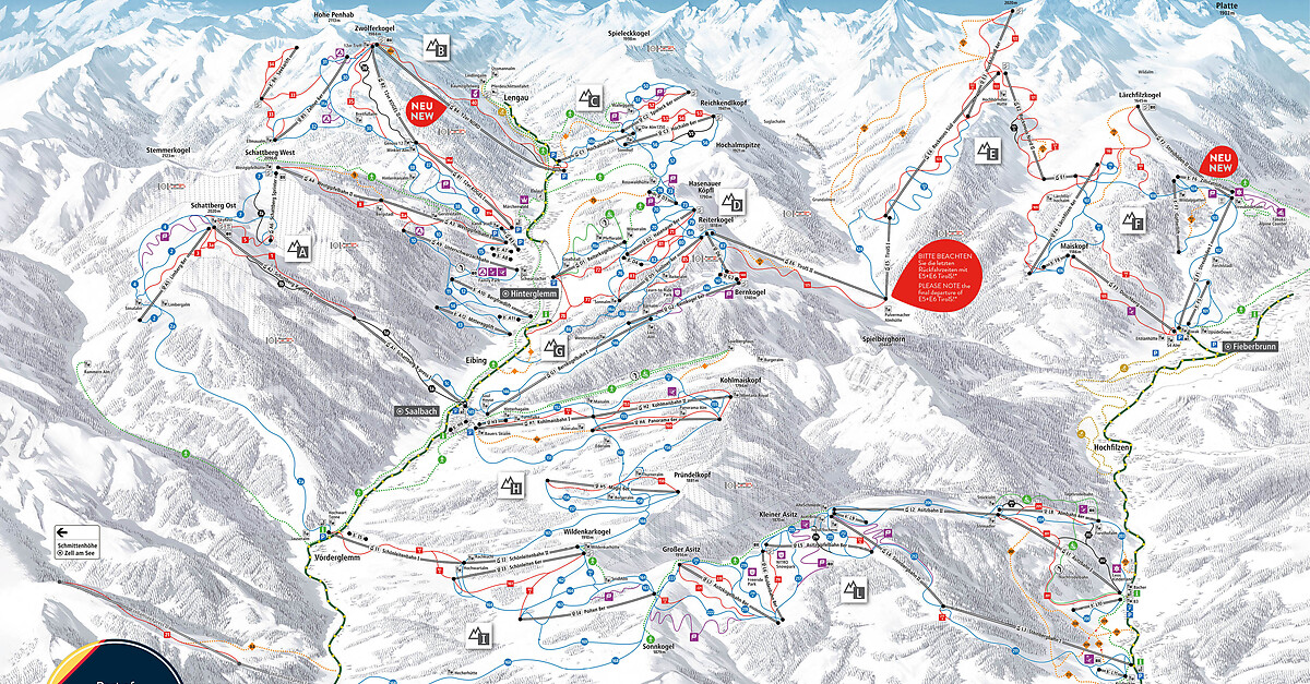 Saalbach-Hinterglemm pistkarta