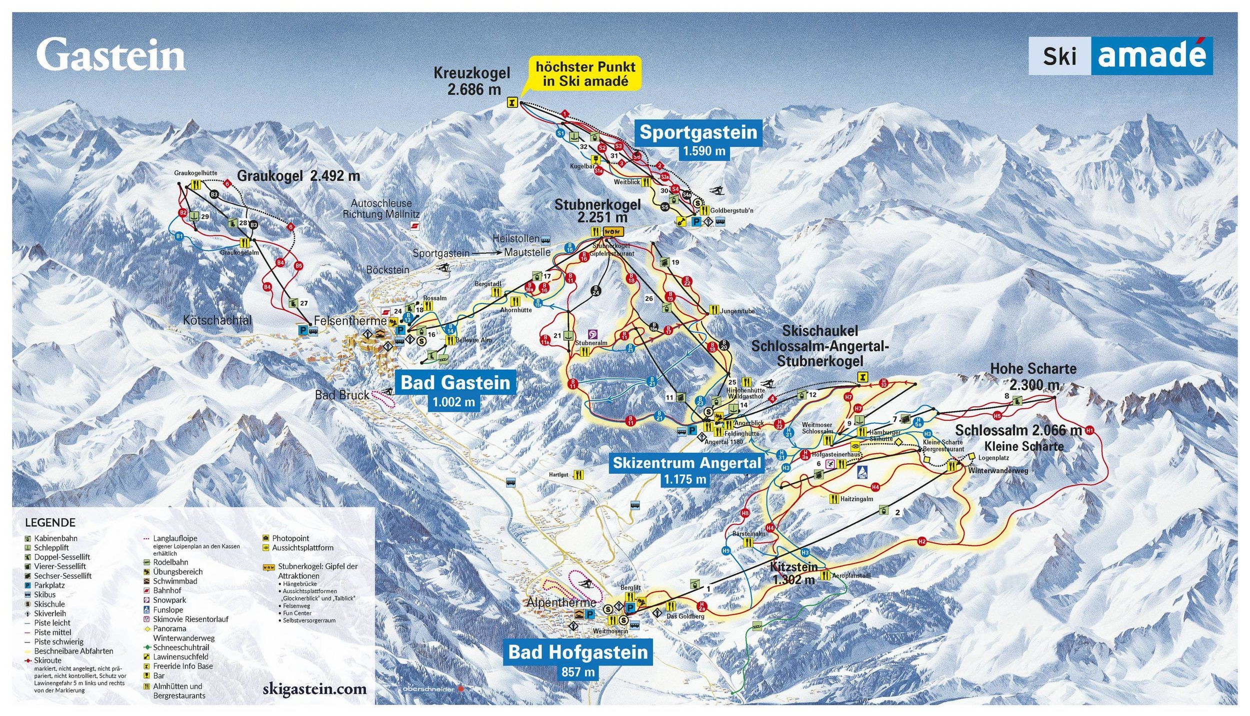 Bad Hofgastein pistkarta