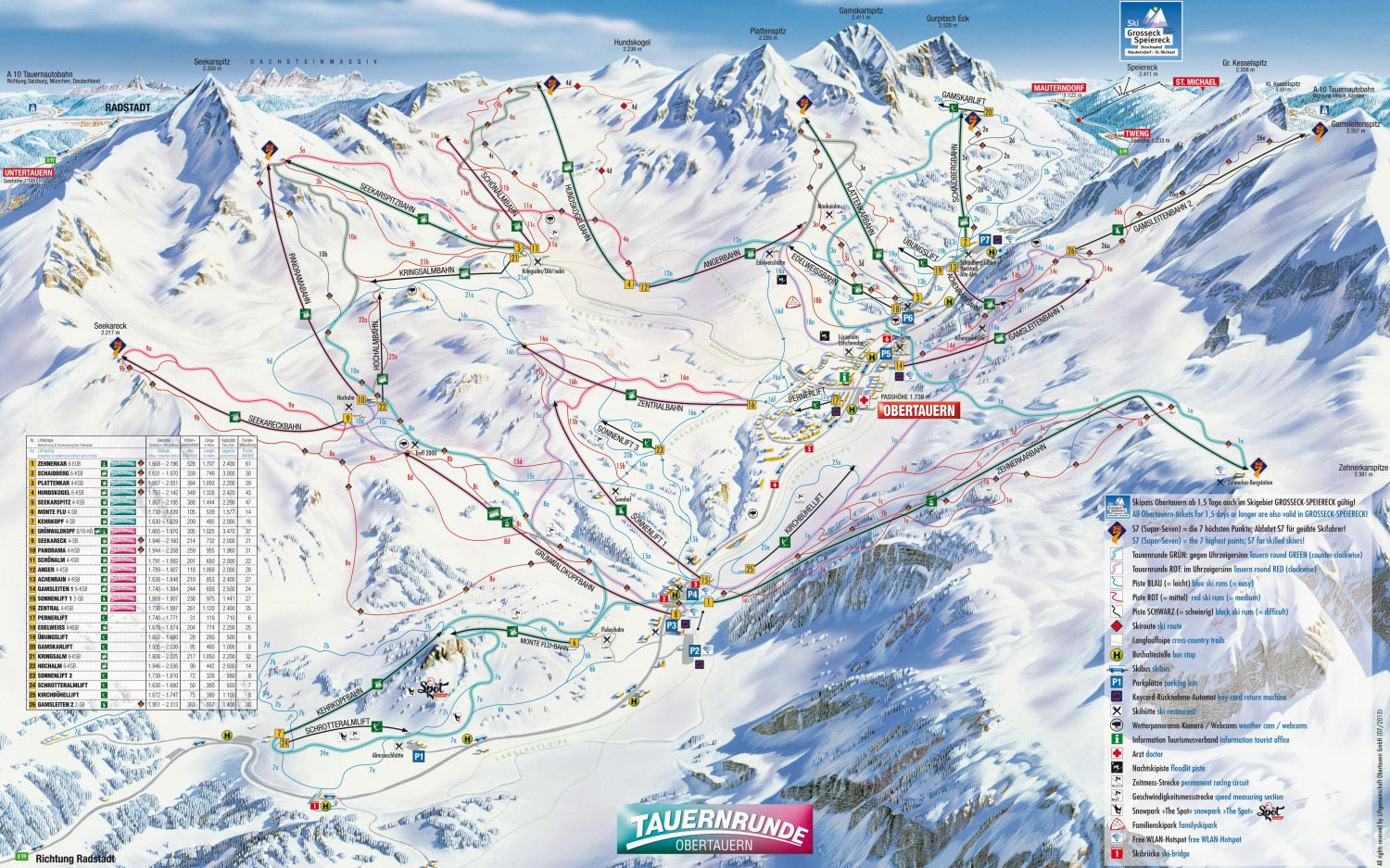 Obertauern pistkarta