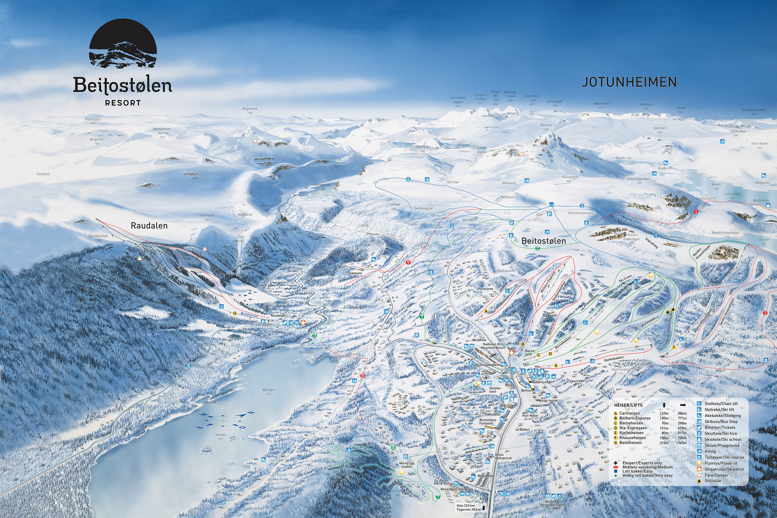 Beitostølen pistkarta 24/25