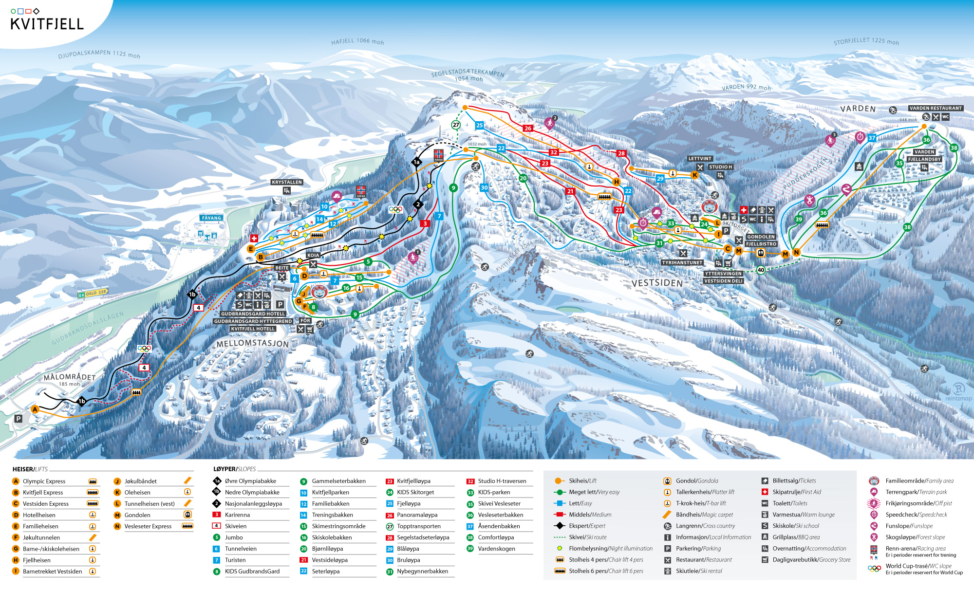 Kvitfjell 24/25 pistkarta