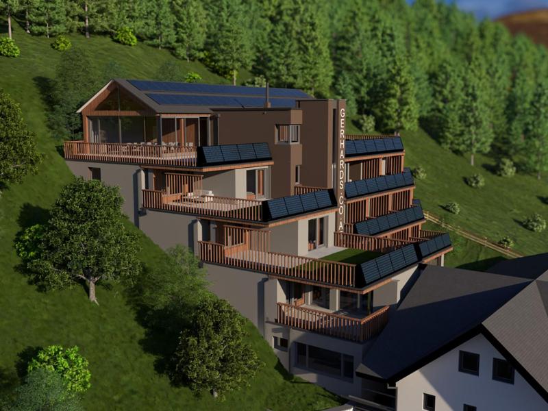 Lägenhetshotell & restaurang Goldhirsch Sommer