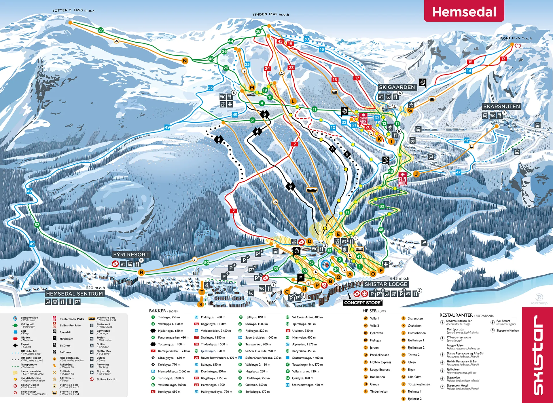 Hemsedal pistkarta 25/26
